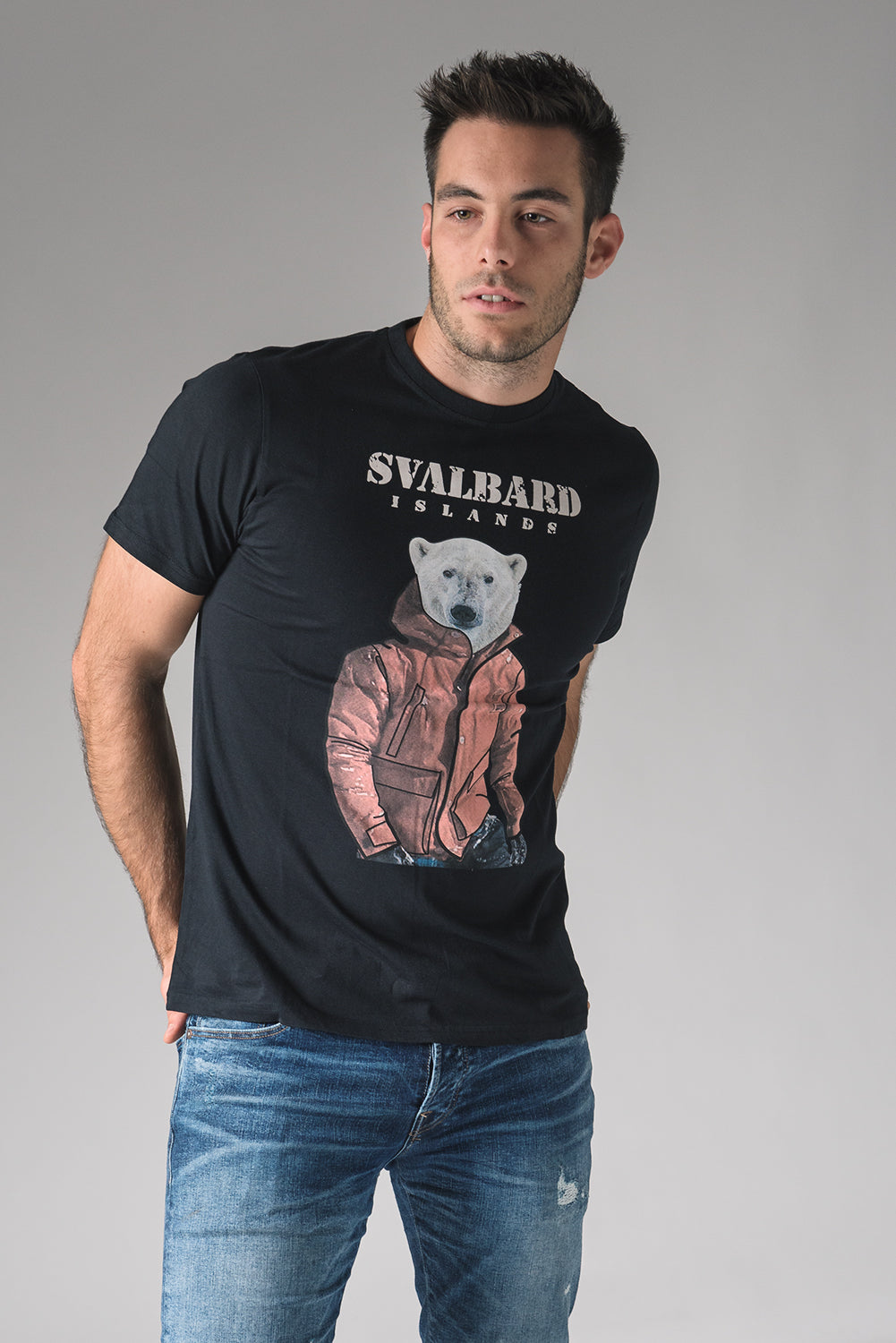 T-shirt Umberto Polar Bear - Black